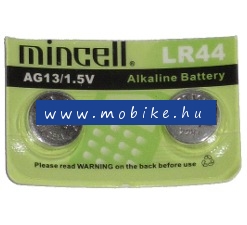 Gombelem LR44 AG13 1.5V alkáli Mincell 2db/csomag