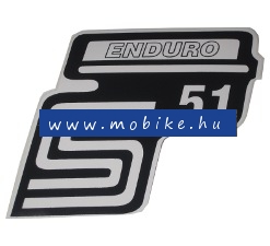 Oldalfelirat S51 Enduró Fehér
